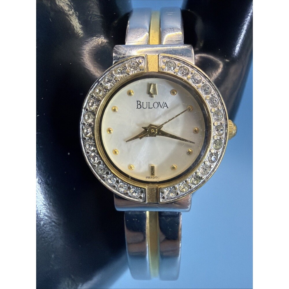 Bulova Women's White Two-tone Stainless-Steel Quartz Watch Beautiful Condition